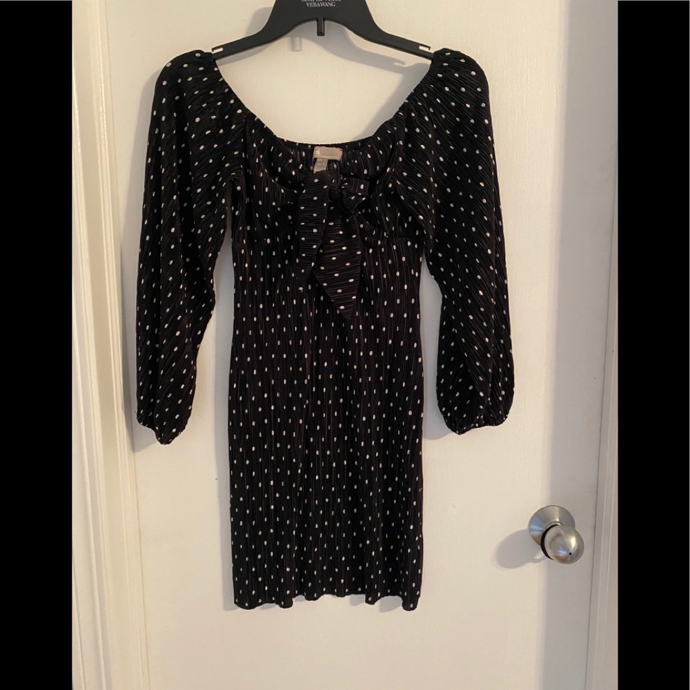 ASOS off the shoulder polka dot dress!